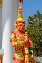 Thai Buddhist Temple Guardian Giant Suriyaphob, mythological guard statue in Thailand wat