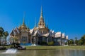 Thai buddhist temple wat near the pond Royalty Free Stock Photo