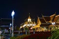 Thai castle metal at night