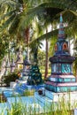 Thai cemetery near Beautiful temple Wat Samai Kongka on Ko Pha Ngan, Thailand.