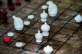 Thai Chess Figure on Checkerboard Royalty Free Stock Photo