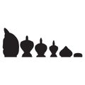Thai chess piece silhouette Royalty Free Stock Photo