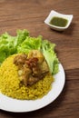 Thai chicken biryani (Khao Mok Gai) or Yellow curry rice Thai Food Royalty Free Stock Photo