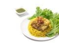 Thai chicken biryani (Khao Mok Gai) or Yellow curry rice Thai Food Royalty Free Stock Photo