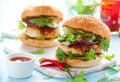 Thai chicken burger Royalty Free Stock Photo