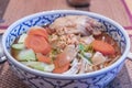 Thai chicken noodles soup traditional in Thailand