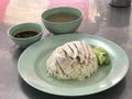 Thai chicken rice with soup Royalty Free Stock Photo