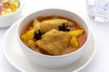 Thai chicken yellow curry in the white blow Royalty Free Stock Photo