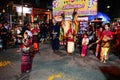 Thai children people group band show traditional dancing culture of Lanna for travelers at Thanon Khon Muan Night market or