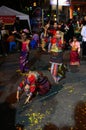 Thai children people group band show traditional dancing culture of Lanna for travelers at Thanon Khon Muan Night market or