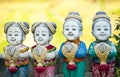 Thai children stucco doll salute. Royalty Free Stock Photo