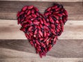 Thai chilies in the shape of a heart Royalty Free Stock Photo