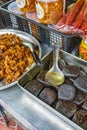 Thai Chinese street food old market China Town Bangkok Thailand