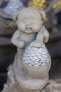 Thai clay doll smile, statue happy Royalty Free Stock Photo
