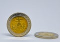 Thai coin ten baht, bronze and nickel