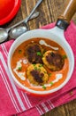 Thai crab cakes and bisque Royalty Free Stock Photo