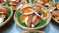 Thai Crepes in Woven Baskets Royalty Free Stock Photo
