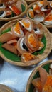 Thai Crepes in Woven Baskets Royalty Free Stock Photo