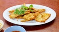 Goong Gra Buang or Crispy Shrimp Pancakes