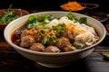 Thai cuisine at its finest Braised pork noodles with pork balls