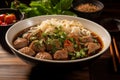 Thai cuisine at its finest Braised pork noodles with pork balls