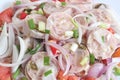 Thai Cuisine : Spicy Thai Sour Sausage with salad