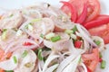 Thai Cuisine : Spicy Thai Sour Sausage with salad