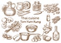 Thai cuisine. Tom yum kung ingredients