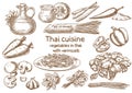 Thai cuisine. Vegetables in Thai with vermicelli ingredientss