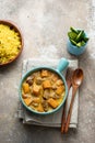 Thai cumpkin curry with chicken with rice biriani Royalty Free Stock Photo