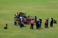 Thai dance performances of students in the stadium,Thailand August 19, 2016.