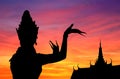 Thai dance sunset Royalty Free Stock Photo