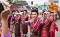 Thai dance at traditional candle procession festival of Buddha