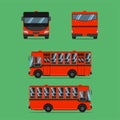 Thai dark orange bus transport car vehicle driver fare passenger autobus omnibus coach rail bench chair stool armchair seat