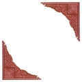 Thai decorative pattern frame isolated on white ba
