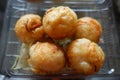 Thai Deep Fried Sweet Potato Balls. Royalty Free Stock Photo