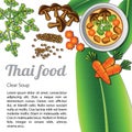 Thai delicious and famous food Clear soup with white ba