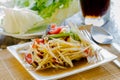 Thai delicious raw papaya salad