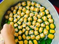 Thai dessert cooking made from toddy palm