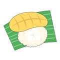 Thai dessert mango sticky rice. Food icon element Royalty Free Stock Photo