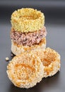 Thai dessert - rice cracker or rice biscuit Royalty Free Stock Photo