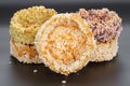 Thai dessert - rice cracker or rice biscuit Royalty Free Stock Photo