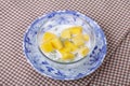 Thai dessert of sago with coconut milk and mango Royalty Free Stock Photo