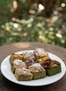 Thai desserts in white dish