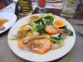 Thai dish salad with prawns