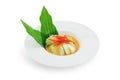 Thai dish tofu in leaf of cabbage in curry sauce Royalty Free Stock Photo