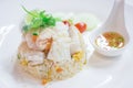 Thai Dishes called Kao Pad, Stir fried Rice Seafood, Chinese foo