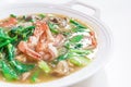 Thai Dishes called `Rad Na`, Wide Rice Noodles Seafood in Gravy, Chinese food