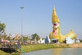 Thai dragon or king of Naga statue in yasothon, Thailand