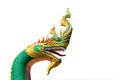 Thai dragon or serpent king or king of naga statue in thai temple Royalty Free Stock Photo